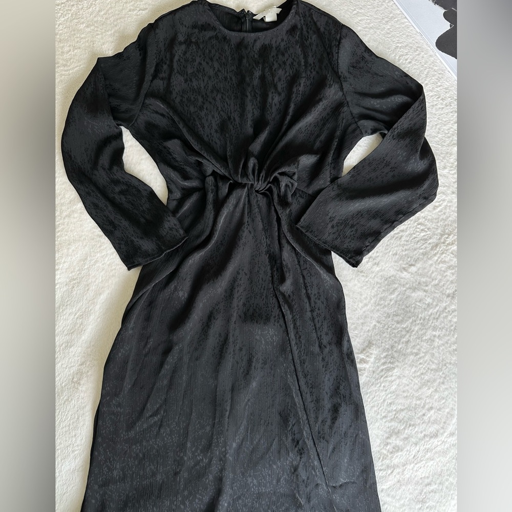 Black satin dress